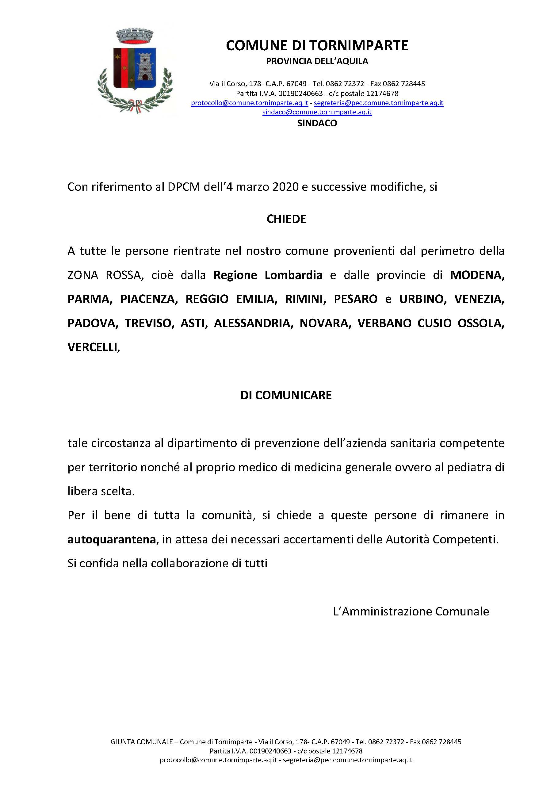 COVID-19 - COMUNICAZIONE