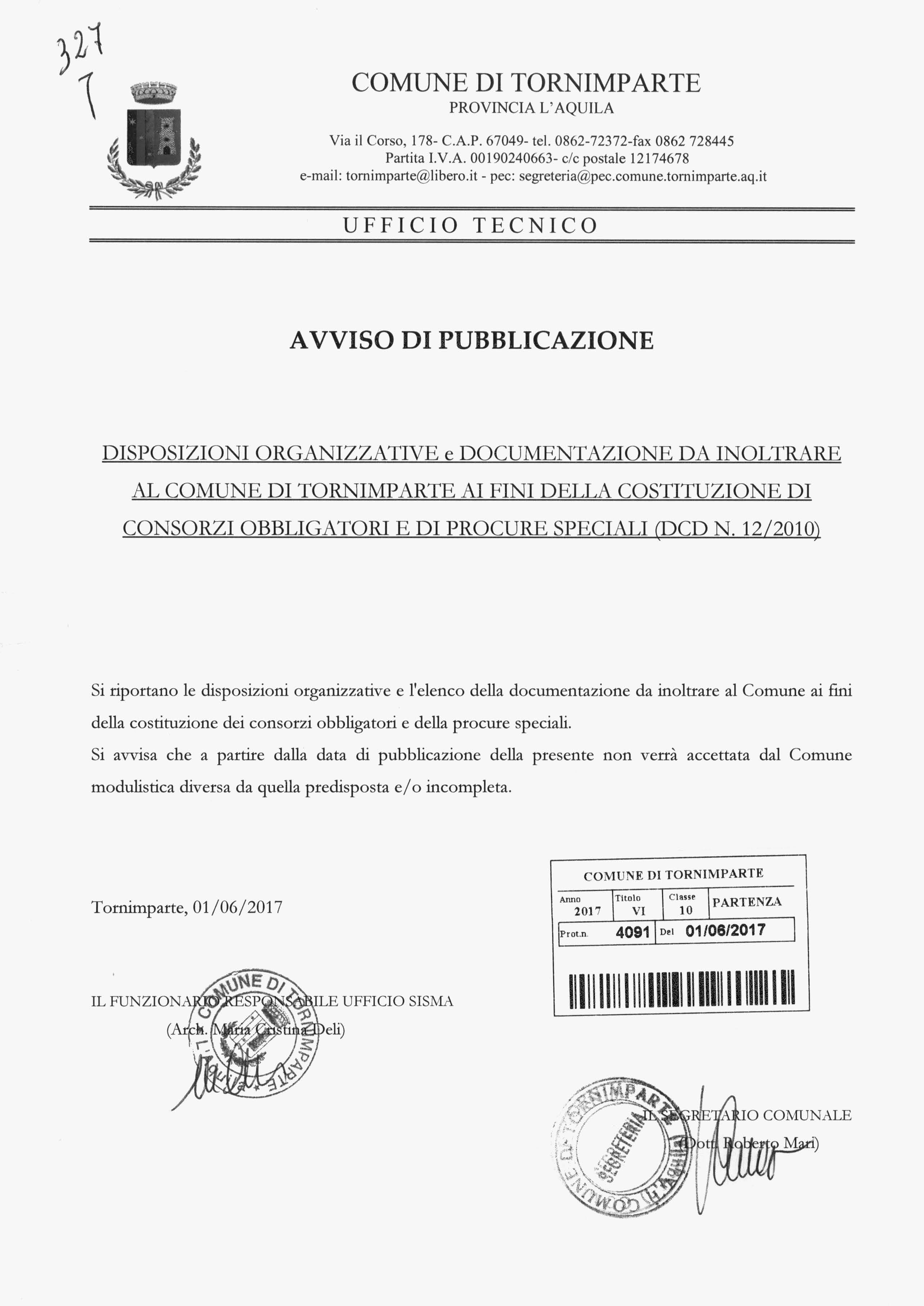 AVVISO - Consorzi e Procure Speciali PDR