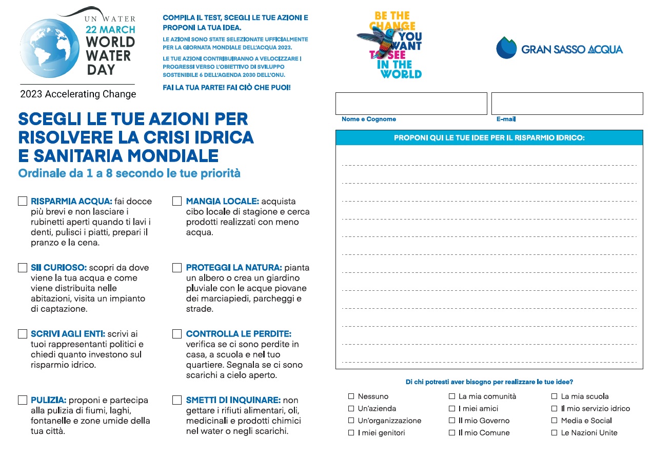 Questionario GSA - World Water Day 2023